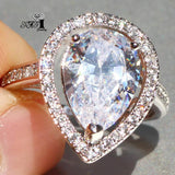 YaYI Princess Cut Moissanite Zircon Silver Engagement Ring