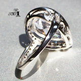 YaYI Princess Cut Moissanite Zircon Silver Engagement Ring
