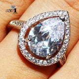 YaYI Princess Cut Moissanite Zircon Silver Engagement Ring