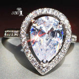 YaYI Princess Cut Moissanite Zircon Silver Engagement Ring