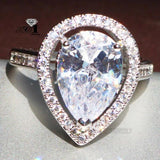YaYI Princess Cut Moissanite Zircon Silver Engagement Ring