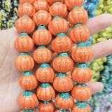 5pcs Pumpkin Ceramic Beads, DIY Jewelry Making Spacer Bead