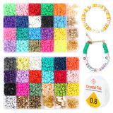 24 Colors 6mm Flat Round Clay Beads for Bracelet Making Kit