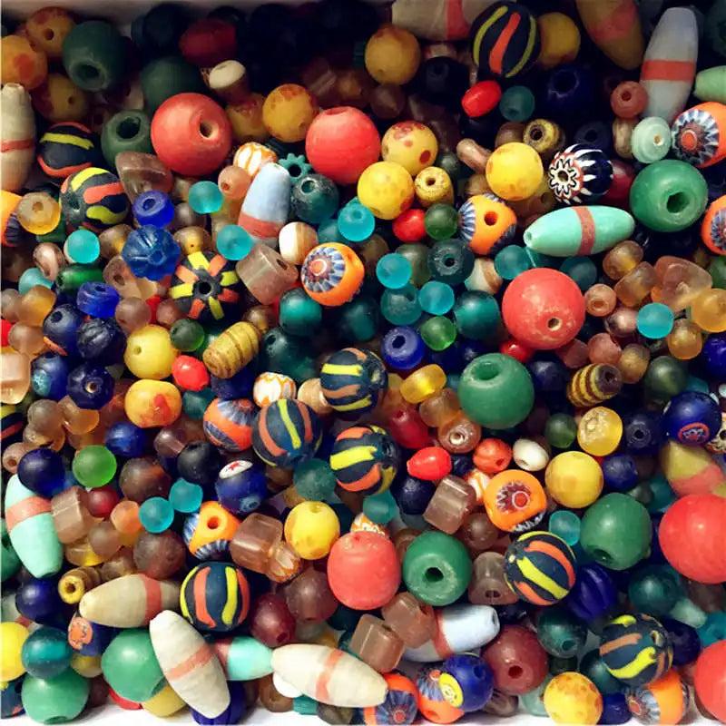 Tibetan Antiqued Safron Lampwork Beads 50g Trade Beads TSB0189