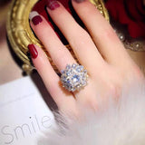 Christmas Tree Diamond Ring Women Open Zircon Ring