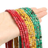 Emperor Stone Cylinder Spacer Beads 4x4mm