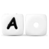 50Pcs Silicone Bead Letters 12mm DIY Bracelet Pacifier Chain Jewelry Making