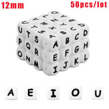 50Pcs Silicone Bead Letters 12mm DIY Bracelet Pacifier Chain Jewelry Making