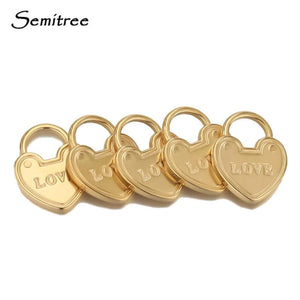 5pcs Stainless Steel Heart Lock Love Charms Pendants for DIY Jewelry Making