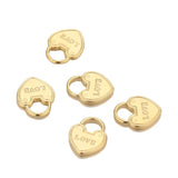 5pcs Stainless Steel Heart Lock Love Charms Pendants for DIY Jewelry Making