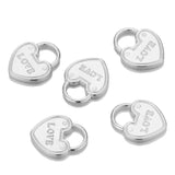 5pcs Stainless Steel Heart Lock Love Charms Pendants for DIY Jewelry Making