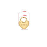 5pcs Stainless Steel Heart Lock Love Charms Pendants for DIY Jewelry Making
