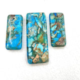 3pcs/Set Emperor Stone Beads Rectangle Pendant for DIY Necklace