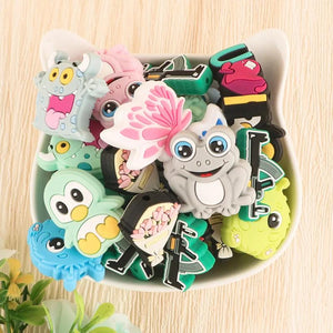 10pc Frog Silicone Beads Pacifier Clip DIY Accessories