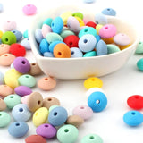 100Pcs 12MM Lentil Silicone Beads DIY Nipple Chewing Pacifier Chain Making BPA