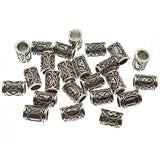 24PCS Viking Rune Beads Tube Spacer Beads Accessories DIY Necklace Making