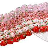 6pcs Ins Girl Heart Ceramic Beads Strawberry Beaded Diy Jewelry Accessories