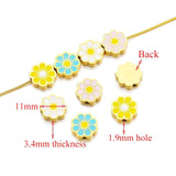 5pcs Enamel Flower Beads Stainless Steel Charms for DIY Jewelry