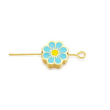 5pcs Enamel Flower Beads Stainless Steel Charms for DIY Jewelry