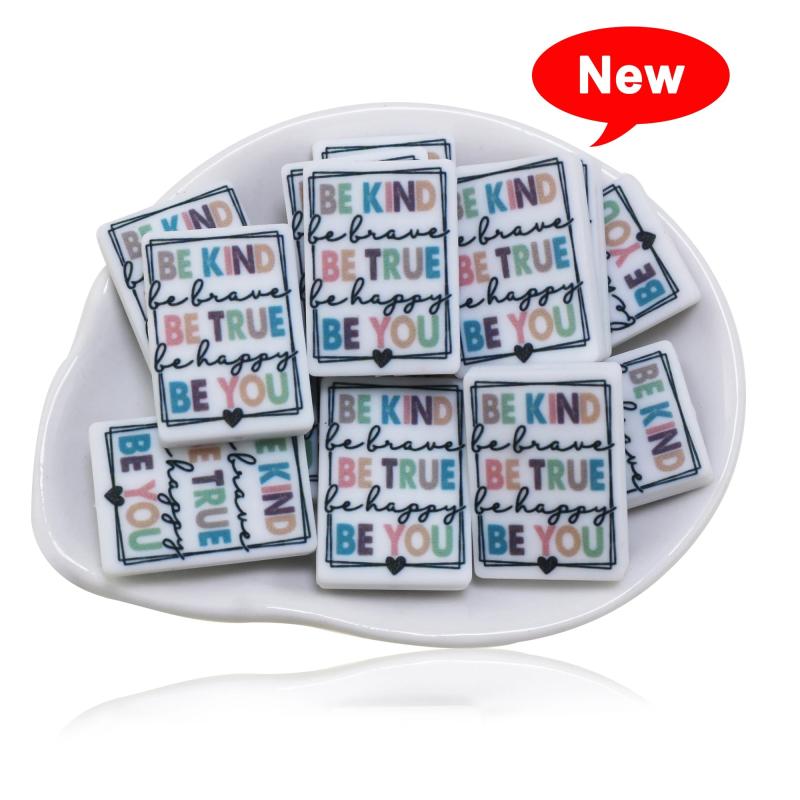 10pc Silicone Beads Be Kinds Jesus Love DIY Nipple Chain Jewelry