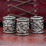 Viking Rune Beard Ornament Big Beads Spacer Metal Ring Tube Hair Braid DIY