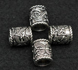 Viking Rune Beard Ornament Big Beads Spacer Metal Ring Tube Hair Braid DIY
