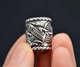 Viking Rune Beard Ornament Big Beads Spacer Metal Ring Tube Hair Braid DIY