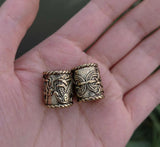 Viking Rune Beard Ornament Big Beads Spacer Metal Ring Tube Hair Braid DIY