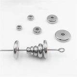 50pcs Stainless Steel Spacer Beads European Flat Beads DIY Jewelry Making