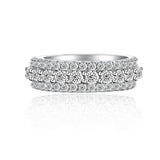 Pink Stones S925 Silver Wedding Band Ring Eternity for Women Bride