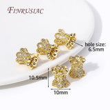 18K Plated Zircon Spacer Beads Double Side Caps for DIY Jewelry Findings