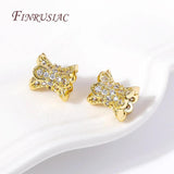18K Plated Zircon Spacer Beads Double Side Caps for DIY Jewelry Findings