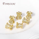 18K Plated Zircon Spacer Beads Double Side Caps for DIY Jewelry Findings