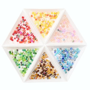 95Pcs 4mm 6mm Austrian Crystal Cube Beads for DIY Jewelry Phone Chain