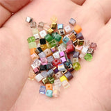 95Pcs 4mm 6mm Austrian Crystal Cube Beads for DIY Jewelry Phone Chain