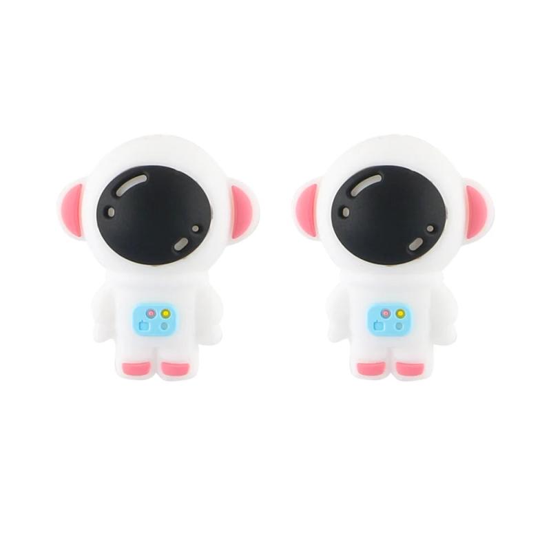 Cartoon Astronaut Rocket Silicone Beads DIY Jewelry Making