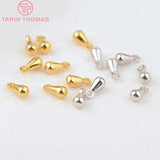 20PCS 3x6MM 4x8MM 24K Plated Brass Drop Shape End Beads