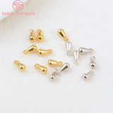 20PCS 3x6MM 4x8MM 24K Plated Brass Drop Shape End Beads