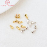 20PCS 3x6MM 4x8MM 24K Plated Brass Drop Shape End Beads