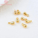 20PCS 3x6MM 4x8MM 24K Plated Brass Drop Shape End Beads