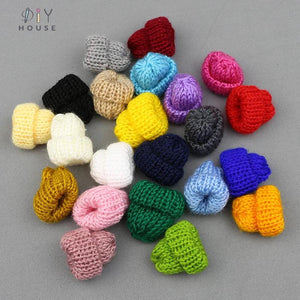 10-50Pcs Knitting Mini Hats DIY Craft Supplies Kids Headwear Hair Accessories