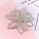 Crystal Pearl Sun Flower Bow Brooch Earrings Set