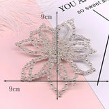 Crystal Pearl Sun Flower Bow Brooch Earrings Set