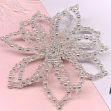 Crystal Pearl Sun Flower Bow Brooch Earrings Set