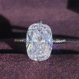 Princess 925 Sterling Silver Engagement Ring For Women Lady Anniversary Gift