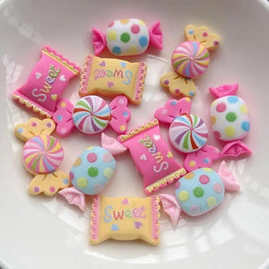 30PCS Candy Resin Gem Accessories DIY Phone Case Patch Jewelry Materials