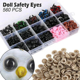 560 Pcs Colorful Safety Eyes Noses Set for DIY Craft Making
