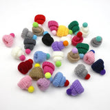 10-50Pcs Mini Pompon Hats Craft Supplies Crochet Toys Decor Jewelry Accessory