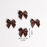 100Pcs 25mm Ribbon Mini Bowknot Appliqued Ornaments DIY Crafts Supplies