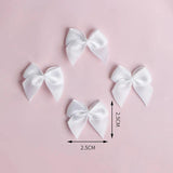 100Pcs 25mm Ribbon Mini Bowknot Appliqued Ornaments DIY Crafts Supplies